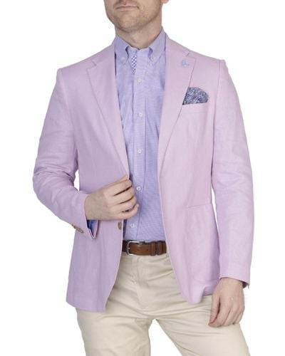 Tailorbyrd Solid Linen Sport Coat - Purple