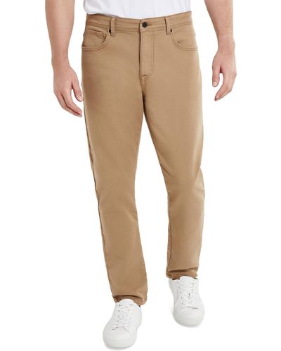 Kenneth Cole Slim-fit 4-way Stretch Twill Pants - Natural