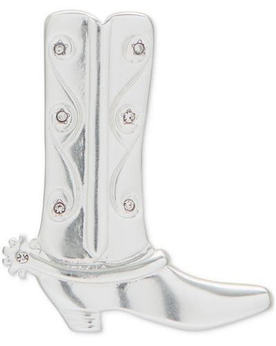Lucky Brand Tone Pave-accented Cowboy Boot Pin - White
