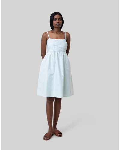 REISTOR Ruched Strappy Dress - White