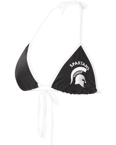 G-III 4Her by Carl Banks Michigan State Spartans Perfect Match Bikini Top - Black