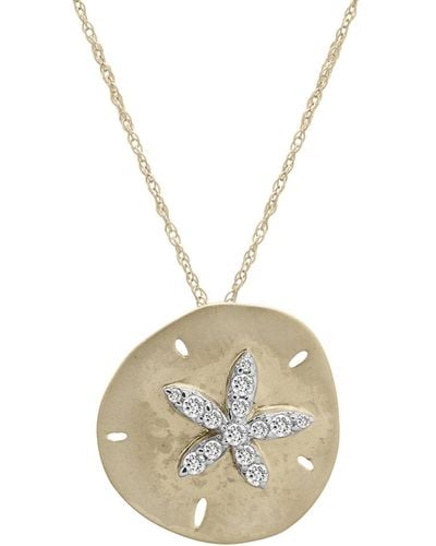 Wrapped in Love Diamond Starfish Sand Dollar Pendant Necklace (1/6 Ct. T.w. - Metallic