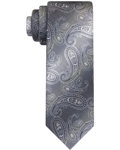 Van Heusen Shimmering Paisley Tie - Gray