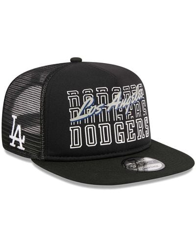KTZ Los Angeles Dodgers Street Team A-frame Trucker 9fifty Snapback Hat - Black