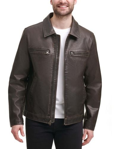 Levi's Faux Leather Zip-front Jacket - Black