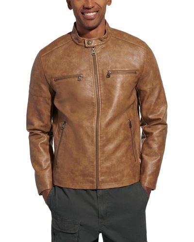 Levi's Faux Leather Racer Jacket - Brown