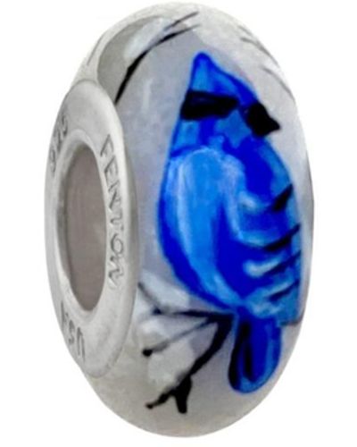Fenton Glass Jewelry: Early Bird Glass Charm - Blue