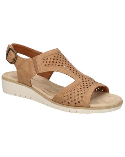 Easy Street Alba Comfort Wedge Sandals - Brown