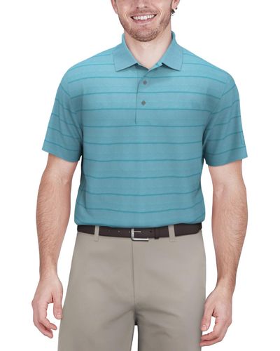 PGA TOUR Short-sleeve Birdseye Jacquard Performance Polo Shirt - Blue