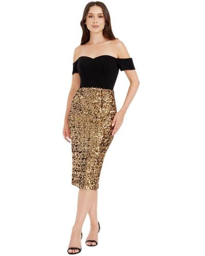Dress the Population Bailey Sequined-skirt Dress - Multicolor