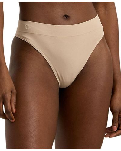 Lauren by Ralph Lauren Seamless Stretch Jersey Thong Underwear 4l0010 - Brown