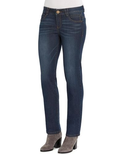 Democracy "ab"solution Mid Rise Straight Leg Jeans - Blue