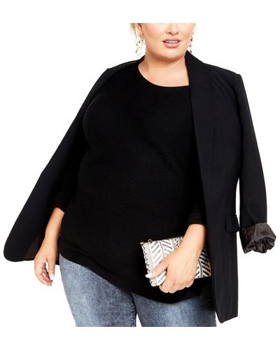 City Chic Plus Size Lean In Sweater - Black