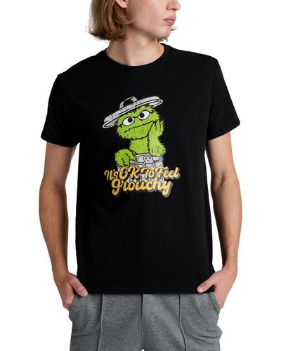 Kenneth Cole X Sesame Street Slim Fit Oscar The Grouch T-shirt - Black