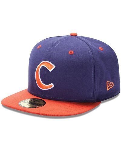 KTZ Clemson Tigers 59fifty Basic Fitted Hat - Purple And Orange