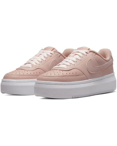 Nike Court Vision Alta Leather Platform Casual Sneakers From Finish Line - Pink