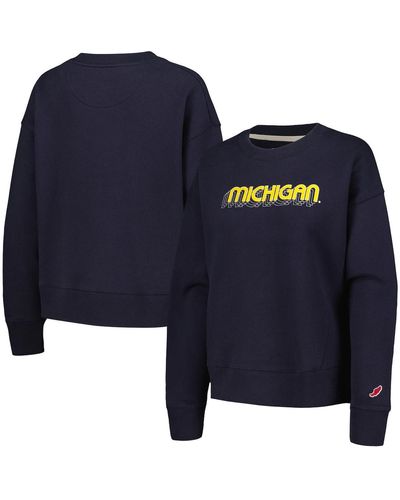 League Collegiate Wear Michigan Wolverines Boxy Pullover Sweatshirt - Blue