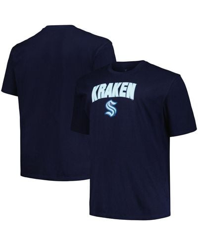 Profile Seattle Kraken Big And Tall Arch Over Logo T-shirt - Blue
