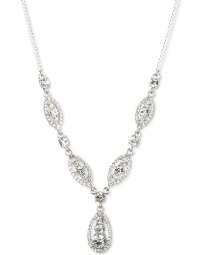 Givenchy Crystal Trio Lariat Necklace - Metallic
