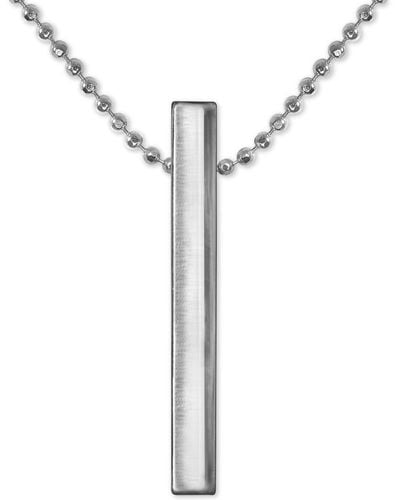 Alex Woo Polished Vertical Bar 16" Pendant Necklace - Metallic
