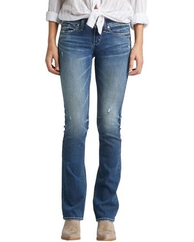 Silver Jeans Co. Tuesday Slim Low Rise Boot Jeans - Blue