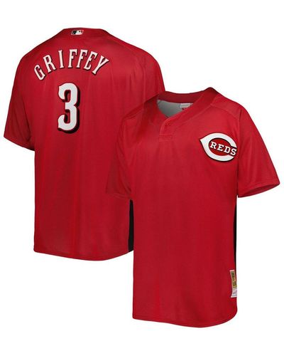 Youth Cincinnati Reds Ken Griffey Jr. Mitchell & Ness Red 2007 Cooperstown Collection Batting Practice Jersey