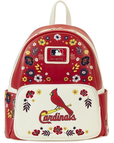 Loungefly And St. Louis Cardinals Floral Mini Backpack - Red