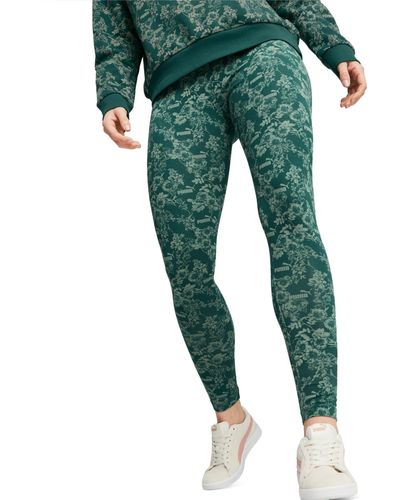 PUMA Essential Floral Vibes Printed Full-length leggings - Green