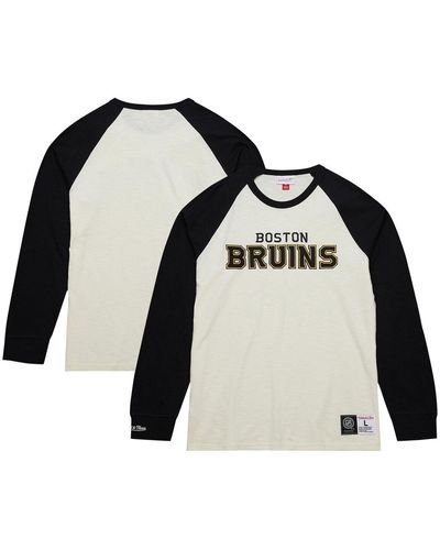 Mitchell & Ness Boston Bruins Legendary Slub Vintage-like Raglan Long Sleeve T-shirt - Black