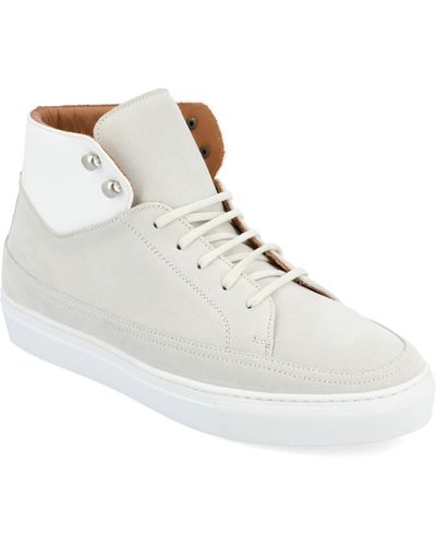 Taft Fifth Ave High Top Leather Handcrafted Lace-up Sneaker - White