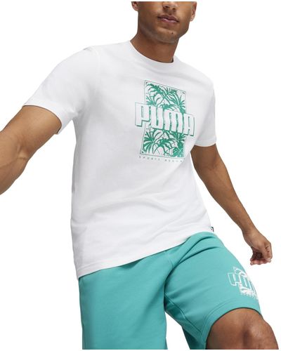 PUMA Ess+ Palm Resort Logo Graphic T-shirt - Green