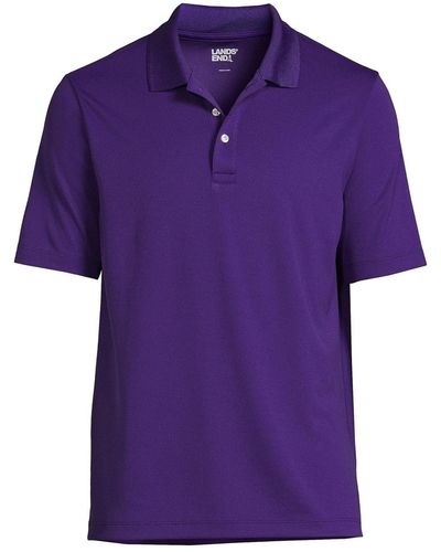 Lands' End School Uniform Short Sleeve Solid Active Polo Shirt - Purple
