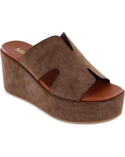 MIA Reta Platform Wedge Sandals - Brown