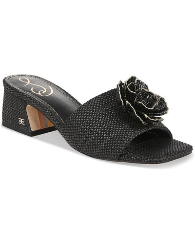 Sam Edelman Winsley Floral Block-heel Sandals - Black
