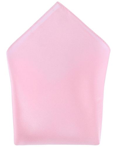 Trafalgar Sutton Solid Color 13 Inch Silk Pocket Square - Pink
