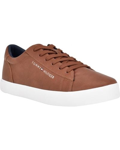 Tommy Hilfiger Ribby Lace Up Fashion Sneakers - Brown
