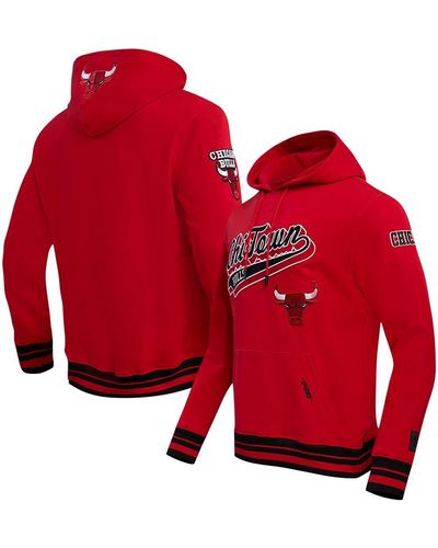 Pro Standard Chicago Bulls Script Tail Pullover Hoodie - Red