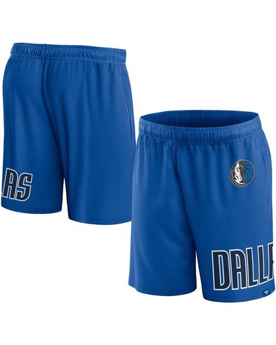 Fanatics Dallas Mavericks Free Throw Mesh Shorts - Blue