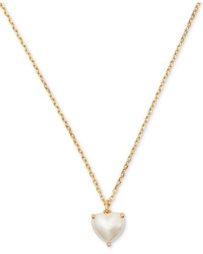 Kate Spade Gold-tone Birthstone Heart Pendant Necklace - Metallic