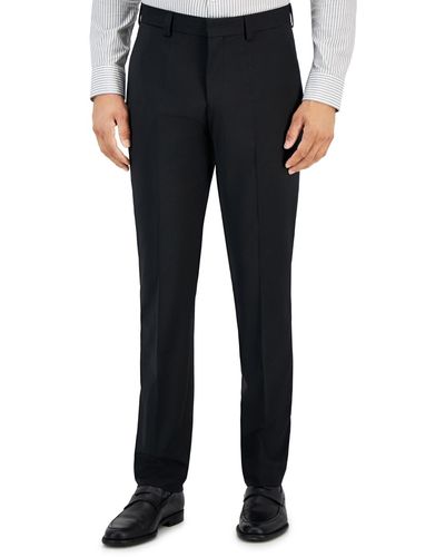 BOSS By Boss Modern-fit Solid Wool Blend Suit Pants - Black
