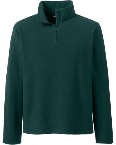 Lands' End School Uniform Lightweight Fleece Quarter Zip Pullover Jacket - Green