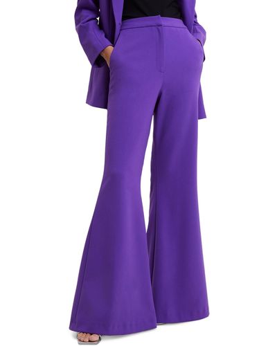 French Connection Whisper-flare-leg Pants - Purple