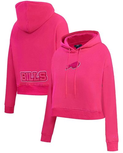 Pro Standard Buffalo Bills Triple Cropped Pullover Hoodie - Pink