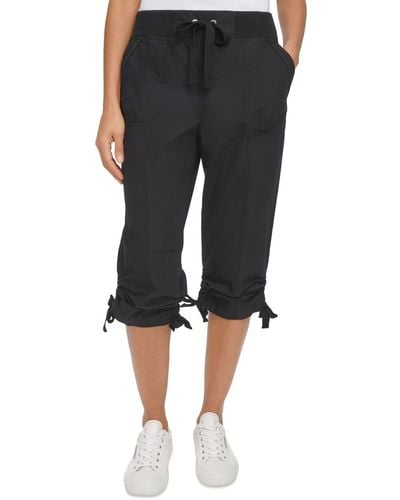 Calvin Klein Convertible Cargo Capri Pants - Black