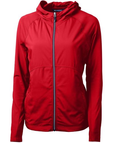Cutter & Buck Plus Size Adapt Eco Knit Hybrid Recycled Full Zip Jacket - Red