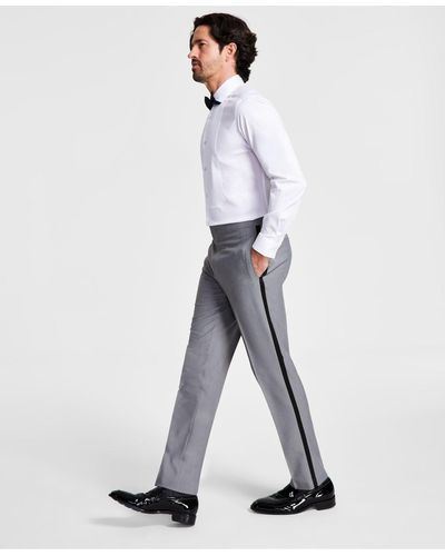 Alfani Slim-fit Contrast-trim Tuxedo Pants, Created For Macy's - White