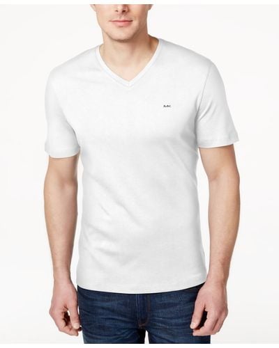 Michael Kors Men's V-neck Liquid Cotton T-shirt - White