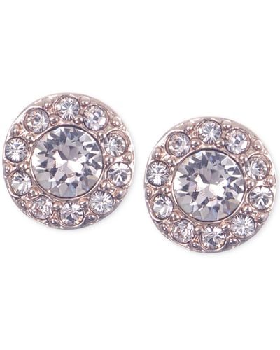 Givenchy Small Crystal Pave Stud Earrings - Metallic