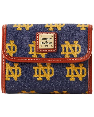 Dooney & Bourke Notre Dame Fighting Irish Flap Credit Card Wallet - Blue