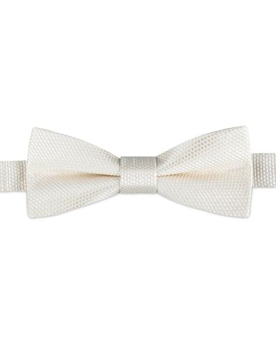 Calvin Klein Textured Solid Bow Tie - White